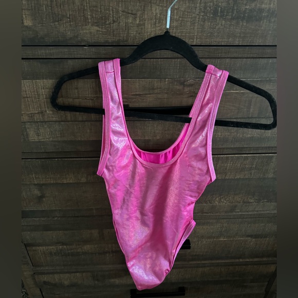 Barbie Pink High Cut Bodysuit - Picture 1 of 6